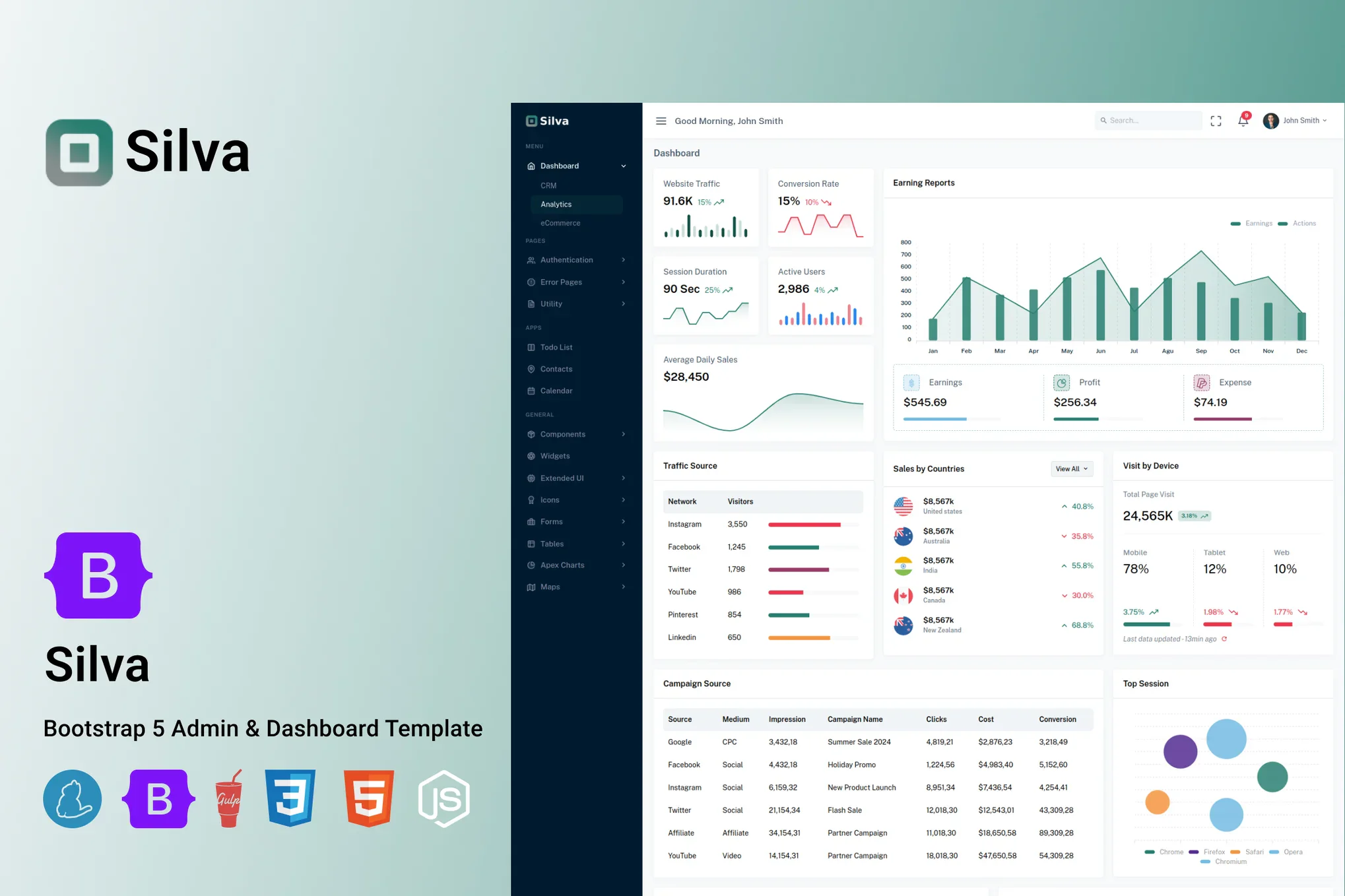 Silva - Bootstrap Admin & Dashboard UI Kit