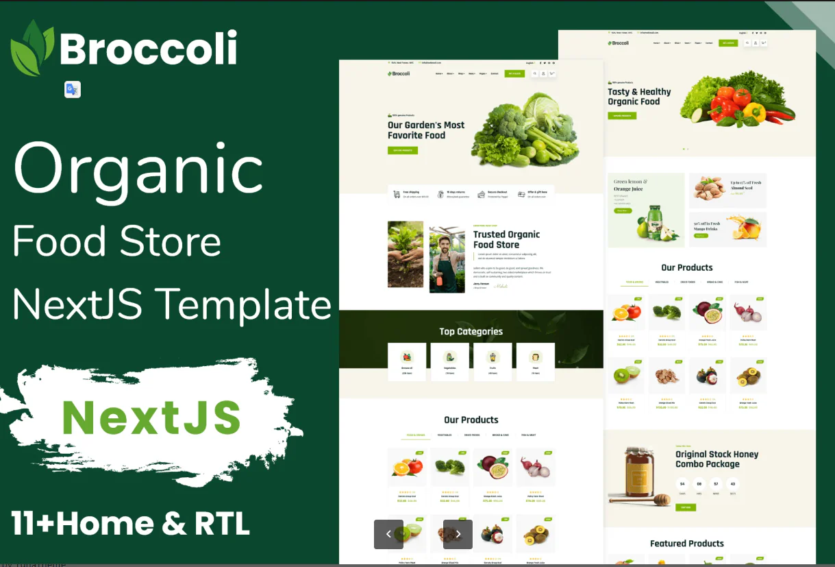 Broccoli - Organic Food Store Ecommerce NextJS