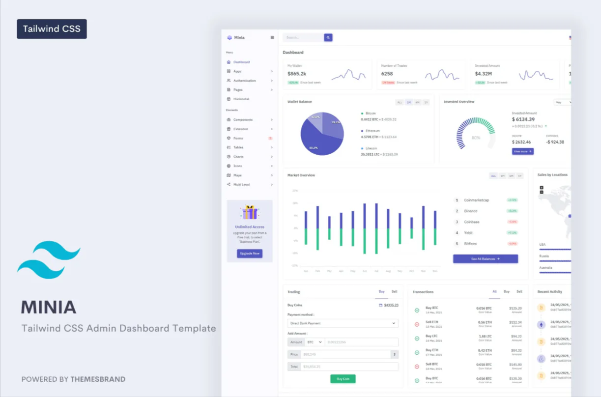 Minia - Tailwind CSS Admin & Dashboard Template