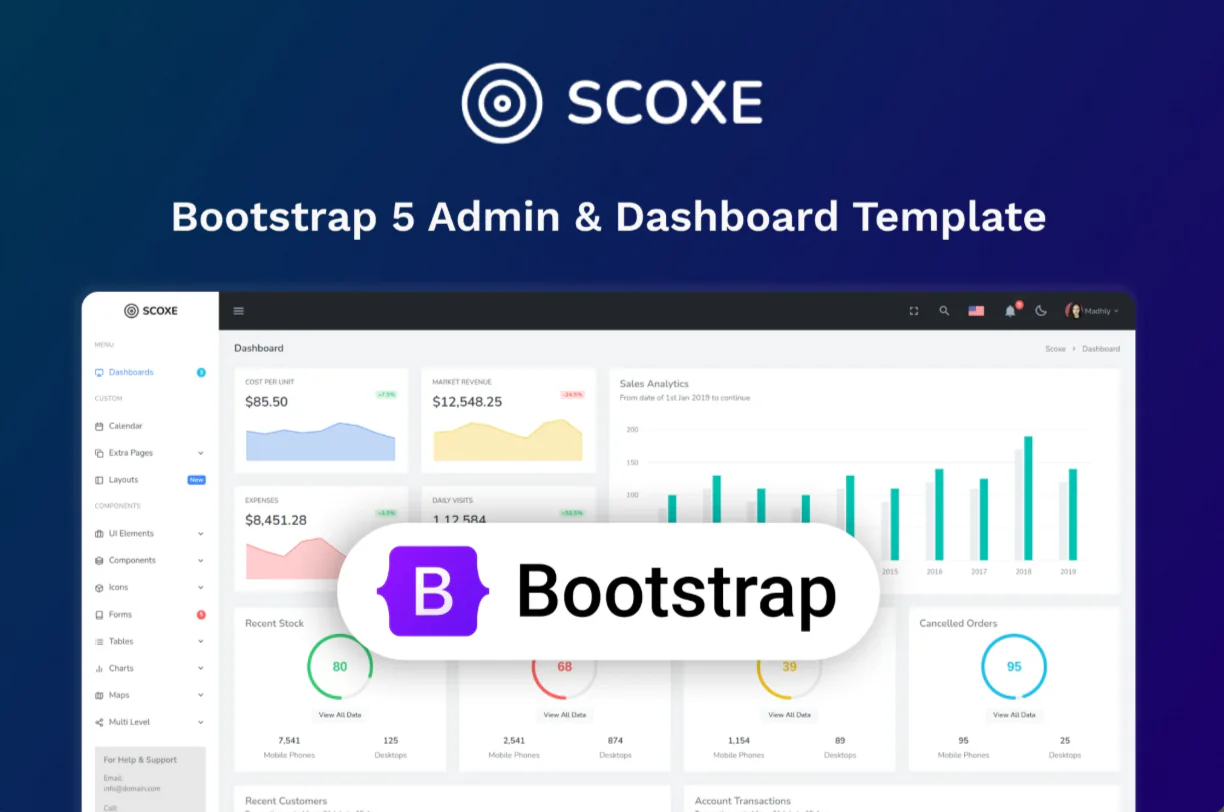 Scoxe - Admin & Dashboard Template