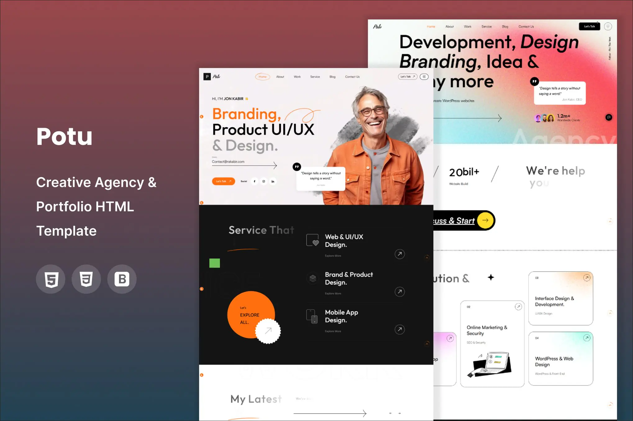 Potu - Creative Agency & Portfolio HTML Template